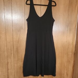 a new day Black V-Neck Midi Dress